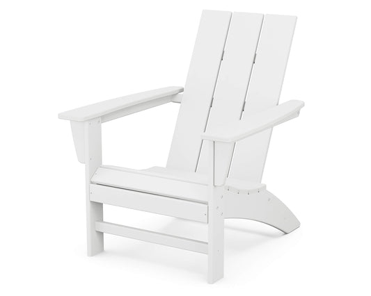 POLYWOOD AD420WH Modern Adirondack Chair, White, Durable High Density Polyethylene Construction, Easy Assembly, Waterproof, Comfortable Contoured Seat