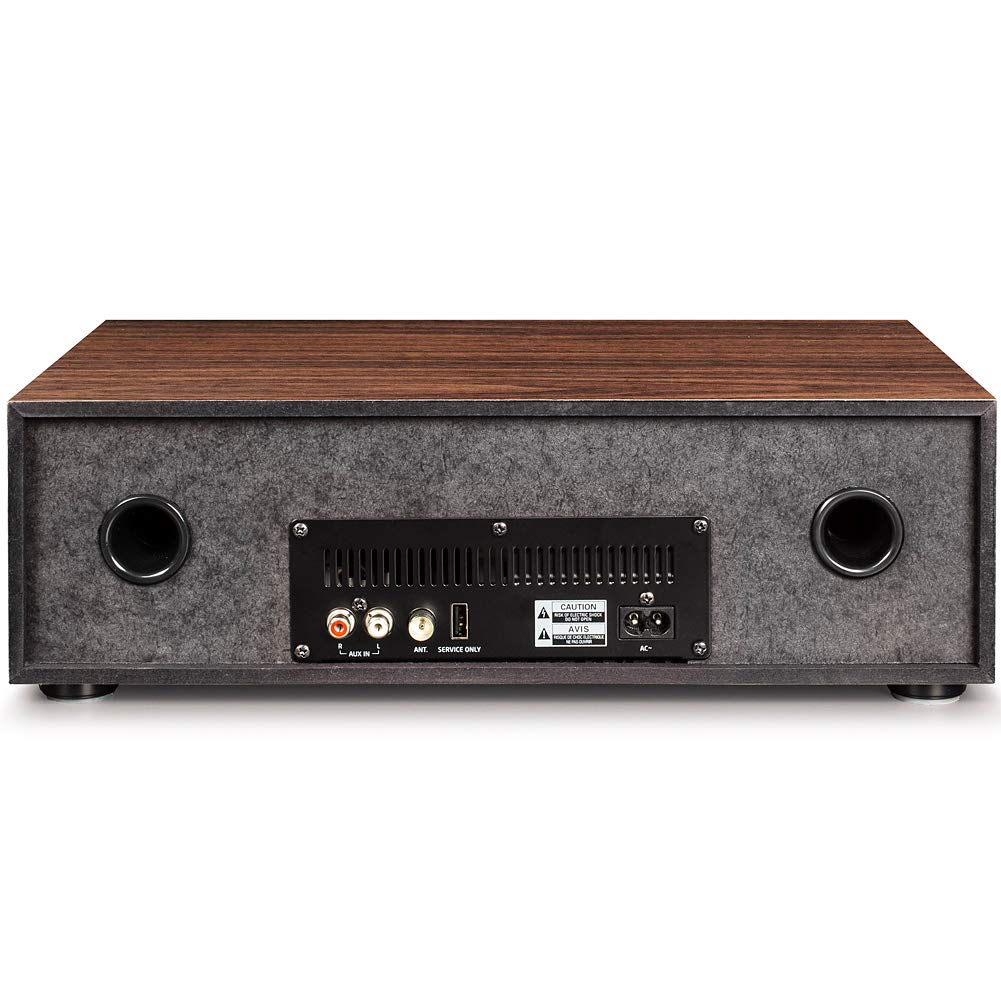 Crosley CR3501A-WA Fleetwood Bluetooth FM Clock Radio and CD Player, Walnut