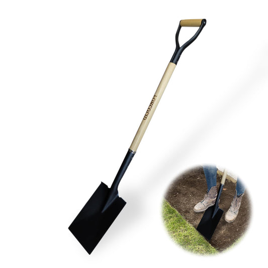 FORCOLID Spade Shovel for Digging, Edging Shovel, Lawn Edger Tool with D-Handle, Forged Steel Y-Grip, for Digging, Lawn Edging, Pruning, 45 inch Heavy Duty Weed Puller Tool