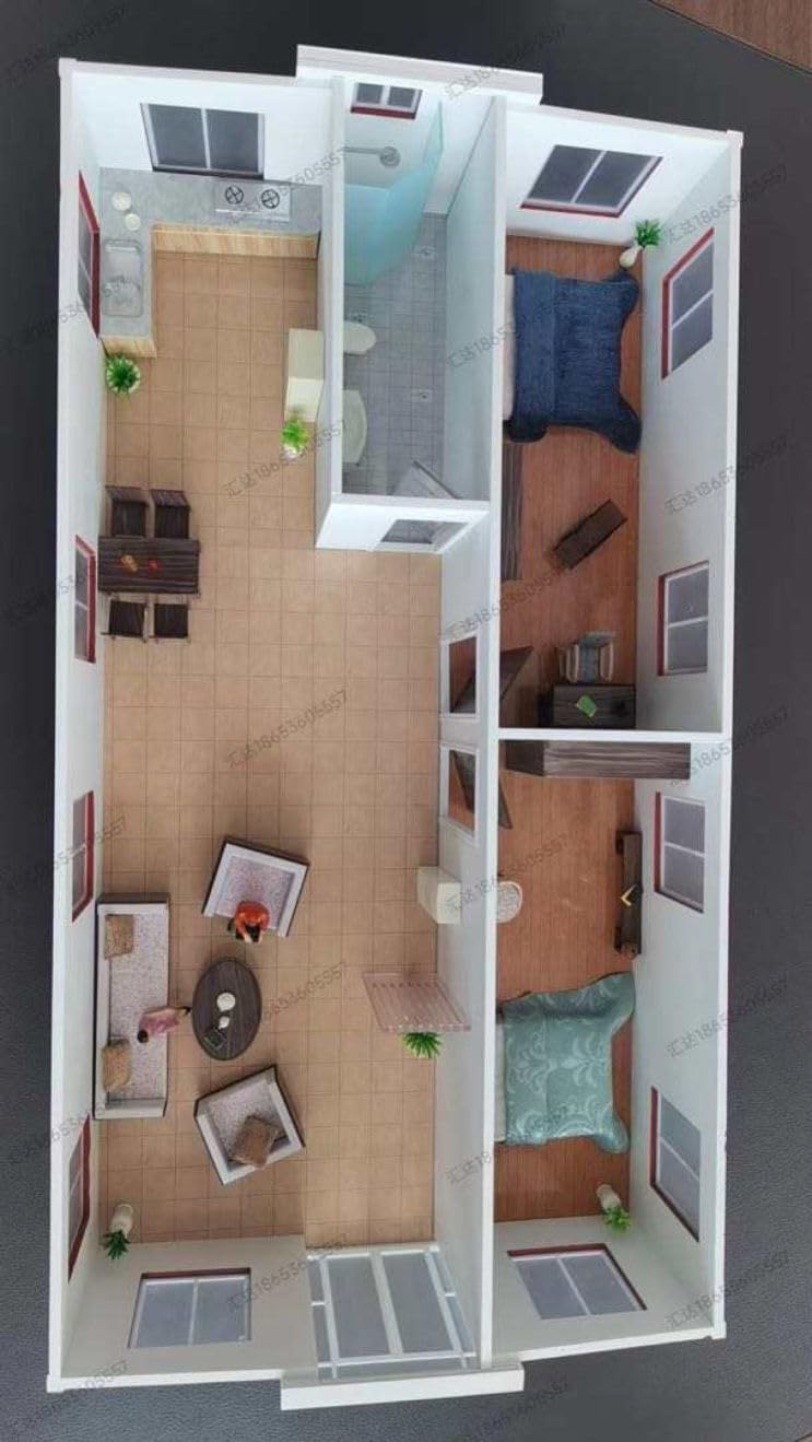 Mobile House for Living Single Family(20×40ft).Living Room+Restroom +Bedroom +Kitchen.use Smart and Modern Technology in Container House.