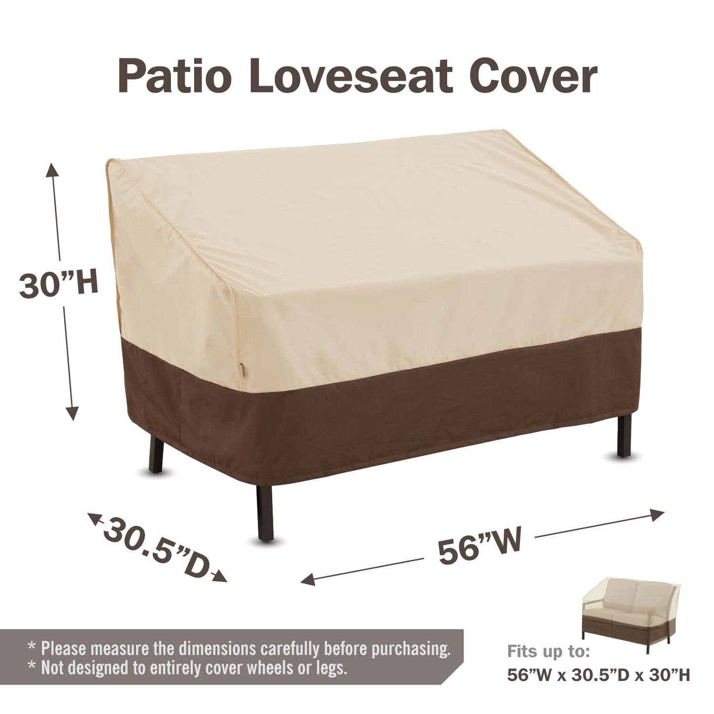 loriano Patio Furniture Cover Set, 4 Piece Outdoor Furniture Cover Waterproof, 600D Heavy Duty Lawn Patio Set Covers