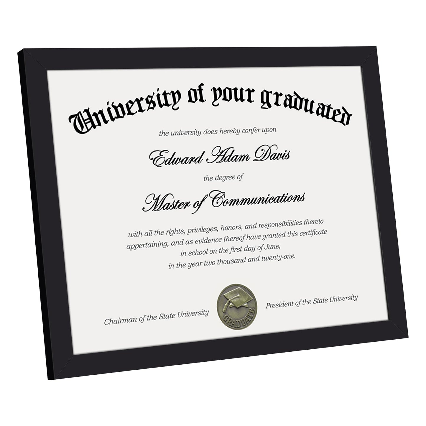 upsimples 8.5x11 Picture Frame Certificate Document Frame with Clear Plexiglass, 1 Pack Diploma Frame for Wall and Tabletop, Black