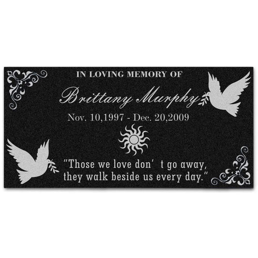 CUMMOSP Personalized Memorial Granite Stone,Headstones for Graves,Garden Memorial Stones,Memorial plaques for Outdoors,Cemetery headstones,Grave Marker,Memorial Stones for Loved Ones (Dove)
