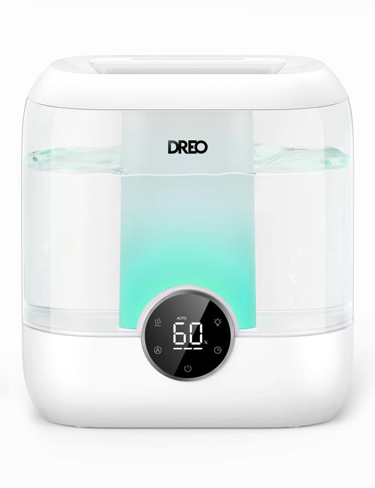 Dreo 6L Top Fill Humidifiers for Bedroom, 60H Runtime, 28 dB Quiet Supersized Cool Mist Humidifiers for Large Room, Air Humidifier for Home, Baby, Plant, Indoor, Night Light, Ultrasonic