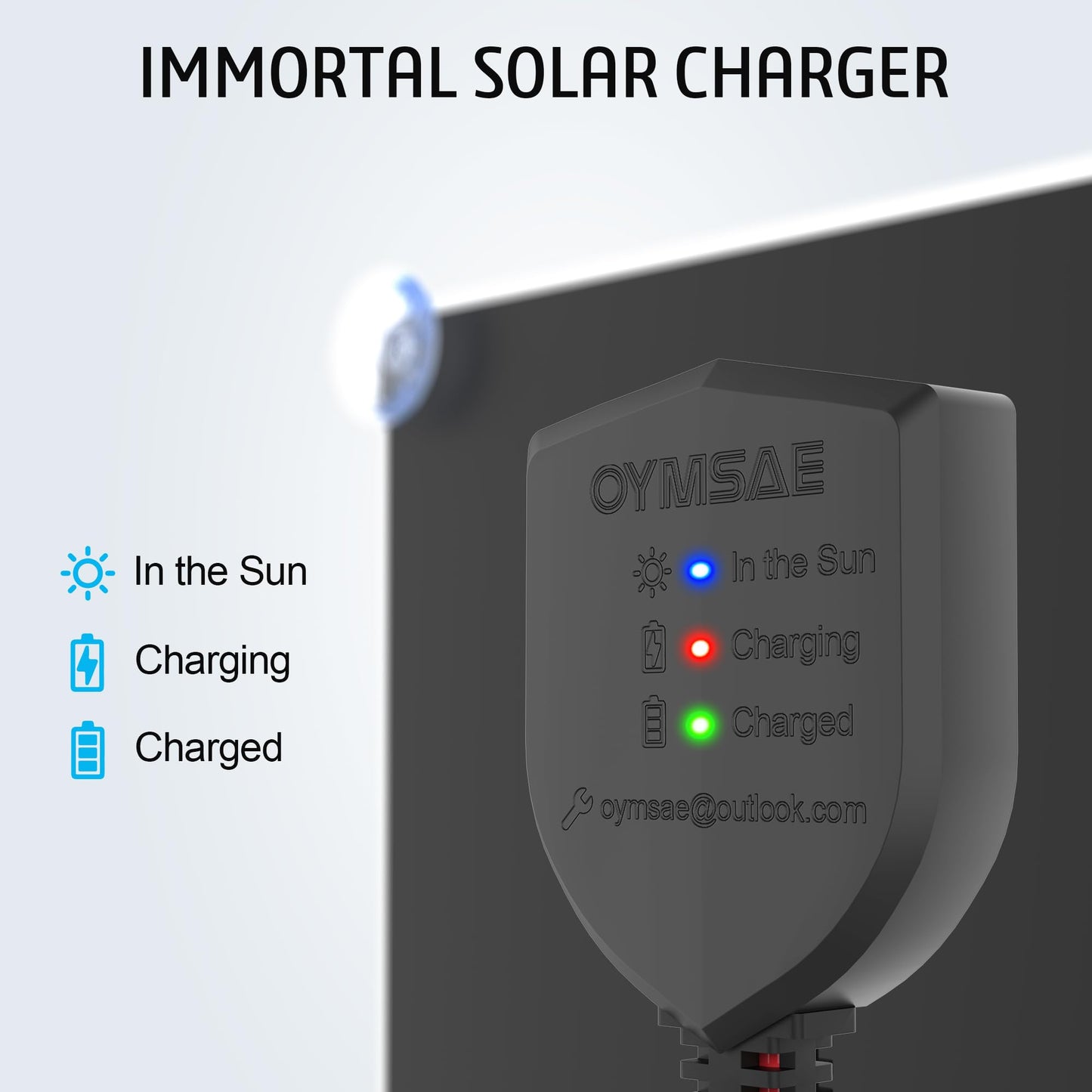 OYMSAE 20W 12V Solar Panel Car Battery Charger Portable Waterproof Power Trickle Battery Charger & Maintainer for Car Boat Automotive RV with Cigarette Lighter Plug & Alligator Clip