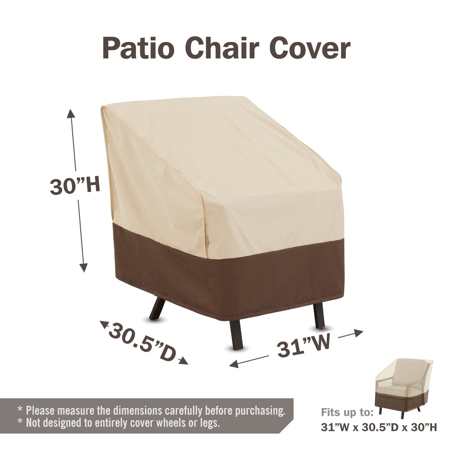 loriano Patio Furniture Cover Set, 4 Piece Outdoor Furniture Cover Waterproof, 600D Heavy Duty Lawn Patio Set Covers