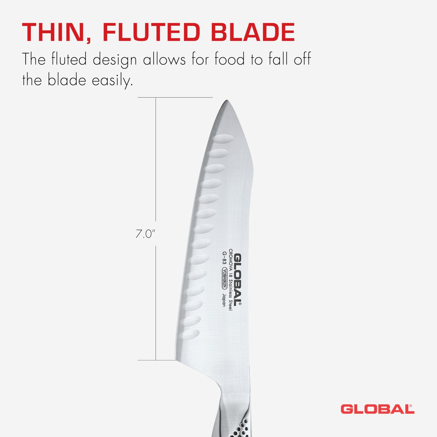 Global 7 inch Vegetable Knife - Hollow Edge