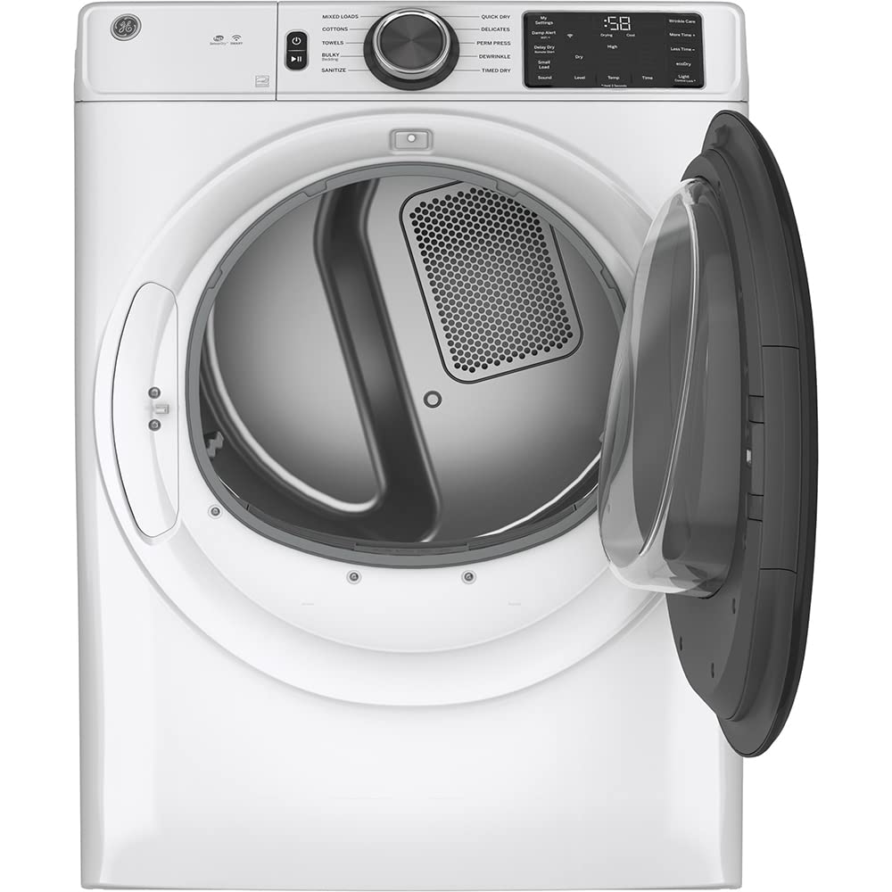 GE GFD55GSSNWW 28" Front Load Gas Dryer with 7.8 cu. ft. Capacity Built-in WiFi HE Sensor Dry and Sanitize Cycle in White