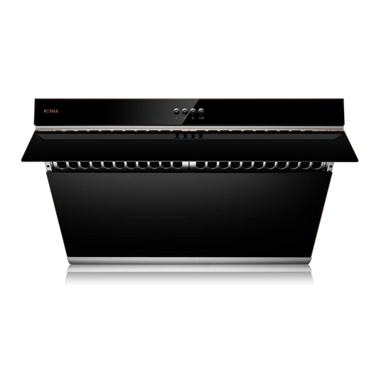 FOTILE JQG7522 30" Range Hood Unique Side-Draft Design for Under Cabinet or Wall Mount Modern Kitchen Vent Hood Powerful Motor LED Lights Mechanical Buttons (2. Onyx Black)