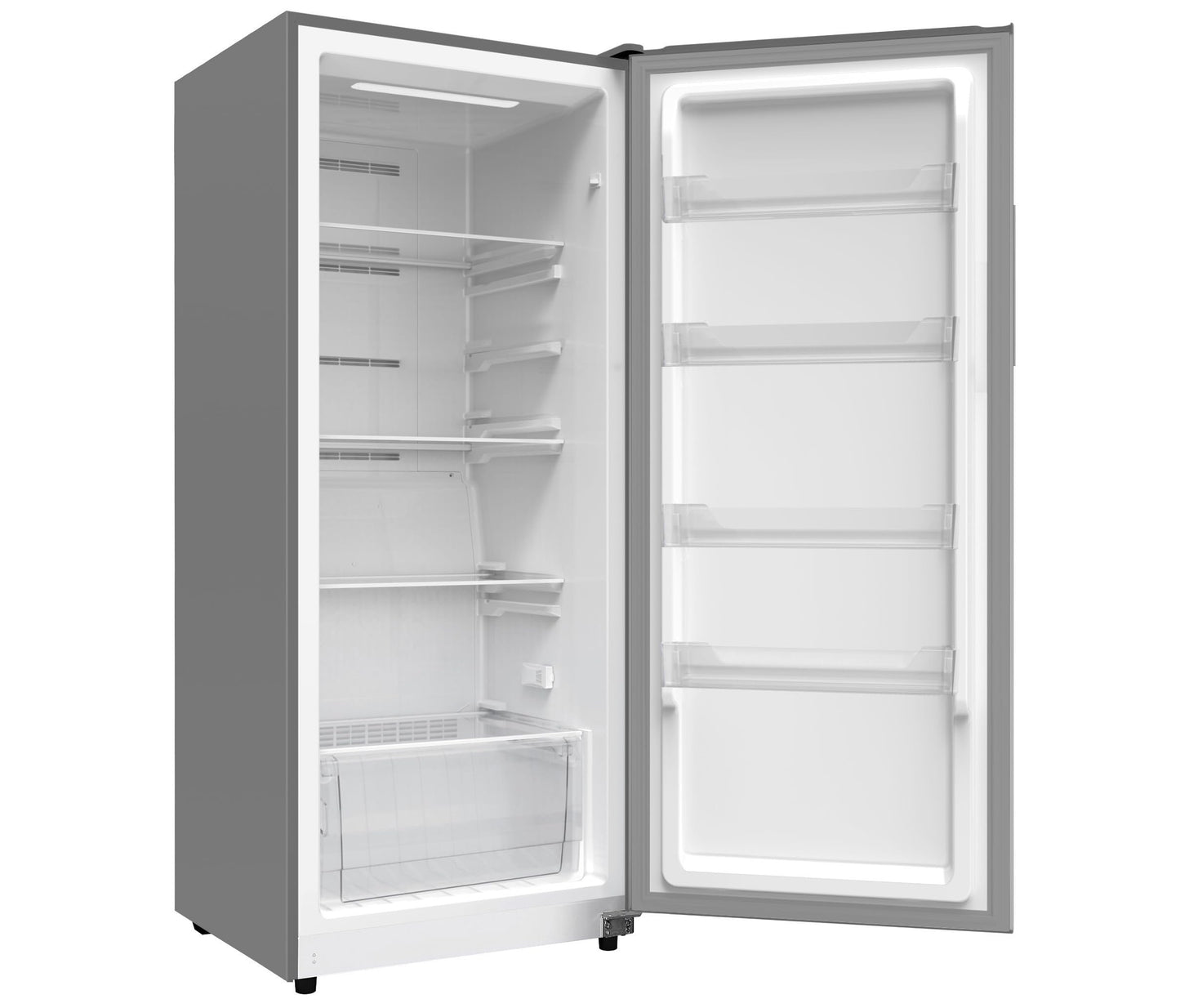 Hamilton Beach HBFRF1495 14 cu ft Upright Convertible Fridge/Freezer-Frost Free-Removable Glass Shelves-LED Interior Light, Stainless