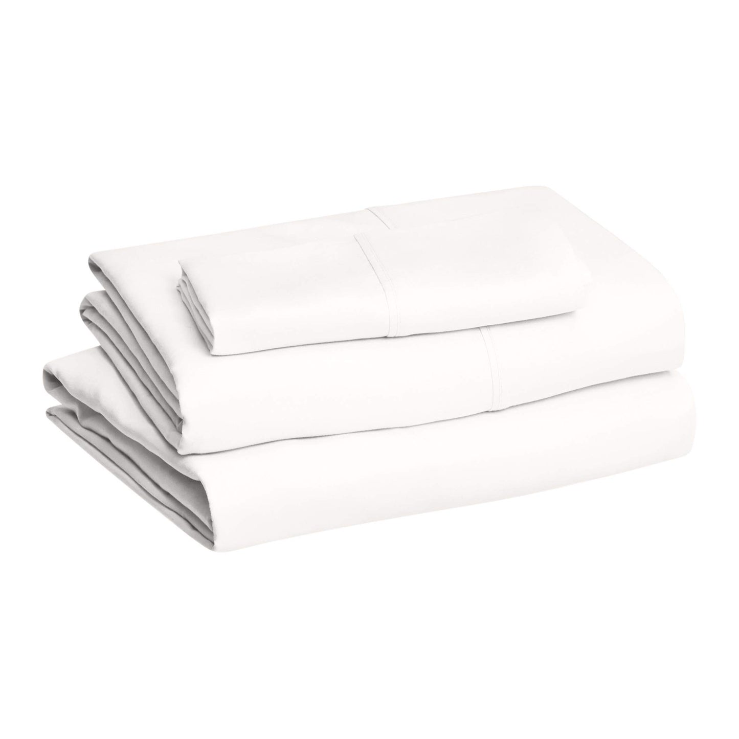 Amazon Basics Lightweight Super Soft Easy Care Microfiber 3-Piece Bed Sheet Set with 14-Inch Deep Pockets, Twin XL, Cream, Solid