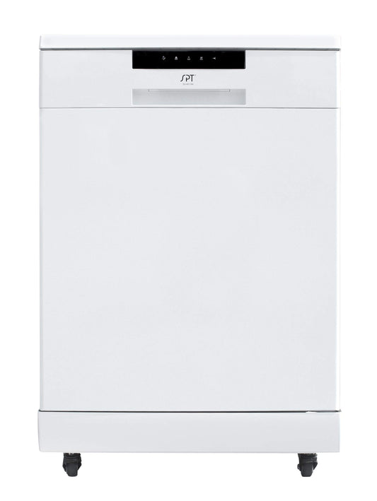 SPT SD-6513WA 24″ Wide Portable Dishwasher with ENERGY STAR, 6 Wash Programs, 10 Place Settings and Stainless Steel Tub – White