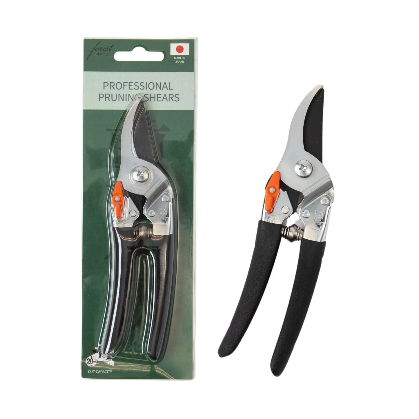 Saboten 7.9" Japanese Pruning Shears - forest Originals, Premium Steel Blades, Made in Japan, Rust Resistant, Gardening Scissors with Duracon Safety Lock