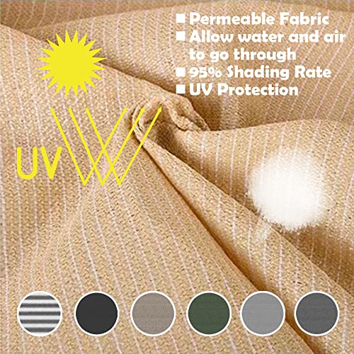 POYEE 3'×16' Light Gray Balcony Privacy Screen Fence Cover UV Protection Weather Resistant Waterproof Shade Cloth for Outdoor Patio Apartment Backyard Porch Deck Railing with Zip Ties