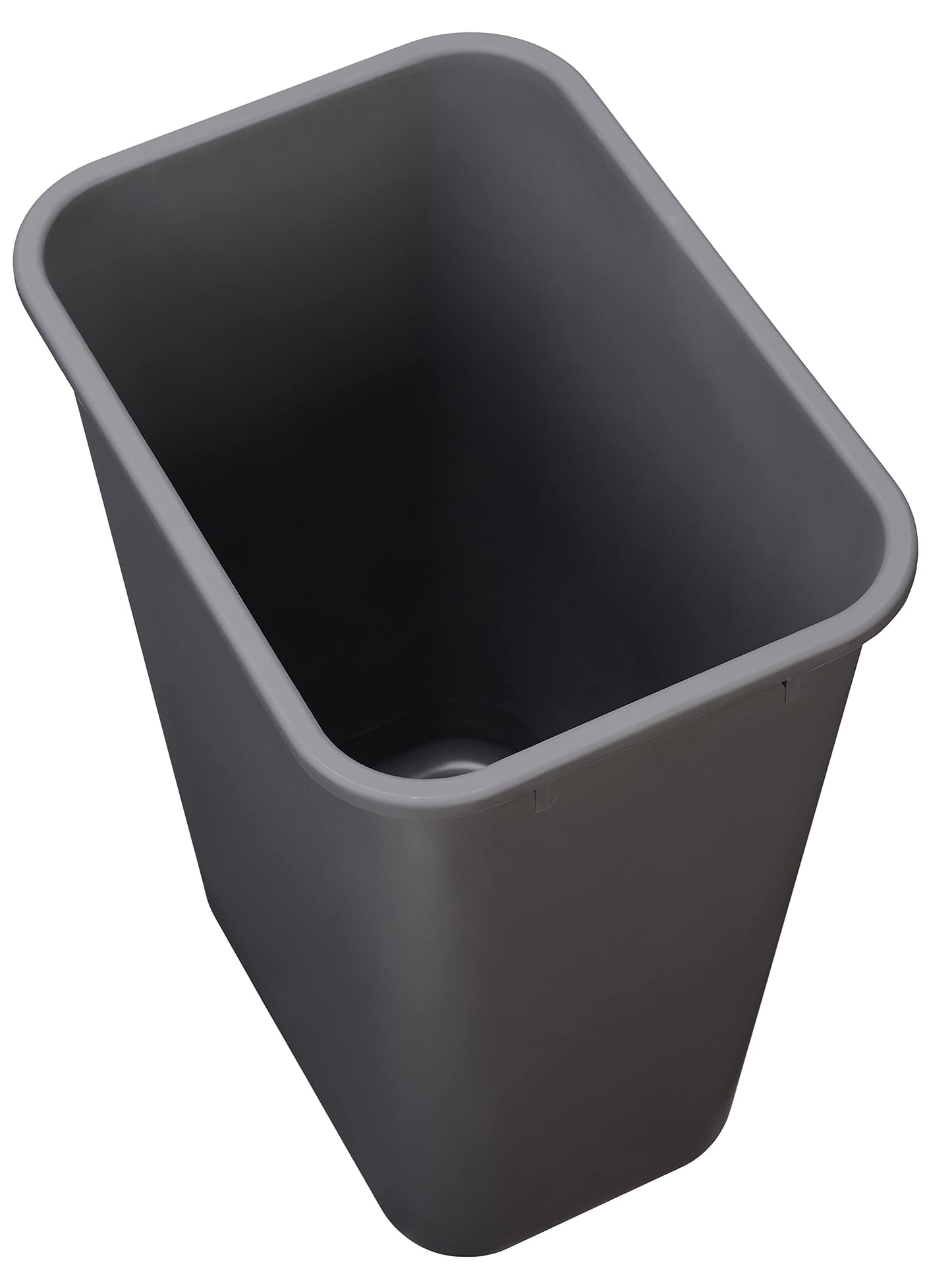 Amazon Basics Rectangular Commercial Office Wastebasket, 10 gallon (Pack of 2), Grey (Previously AmazonCommercial brand)