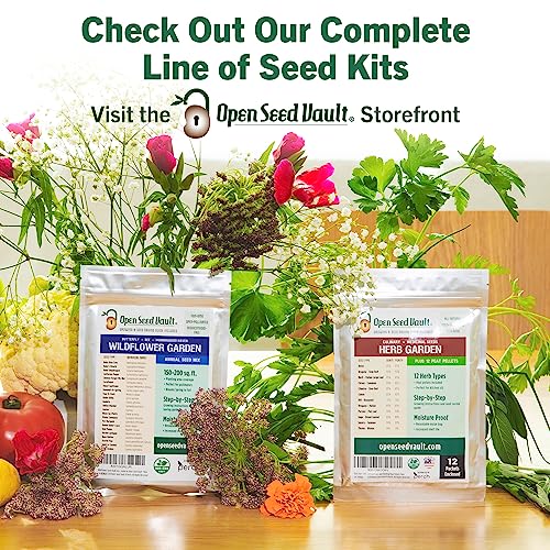 Open Seed Vault 15,000 Non GMO Heirloom Vegetable Seeds for Planting Vegetables and Fruits (32 Variety Pack) - Gardening Seed Starter Kit, Survival Gear Food, Gardening Gifts, Prepper Supplies