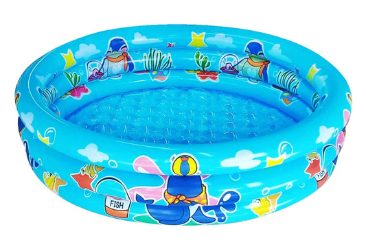 3 Rings Kiddie Pool for Toddler, 48”X12”，Kids Swimming Pool, Inflatable Baby Ball Pit Pool, Small Infant Pool (Blue)