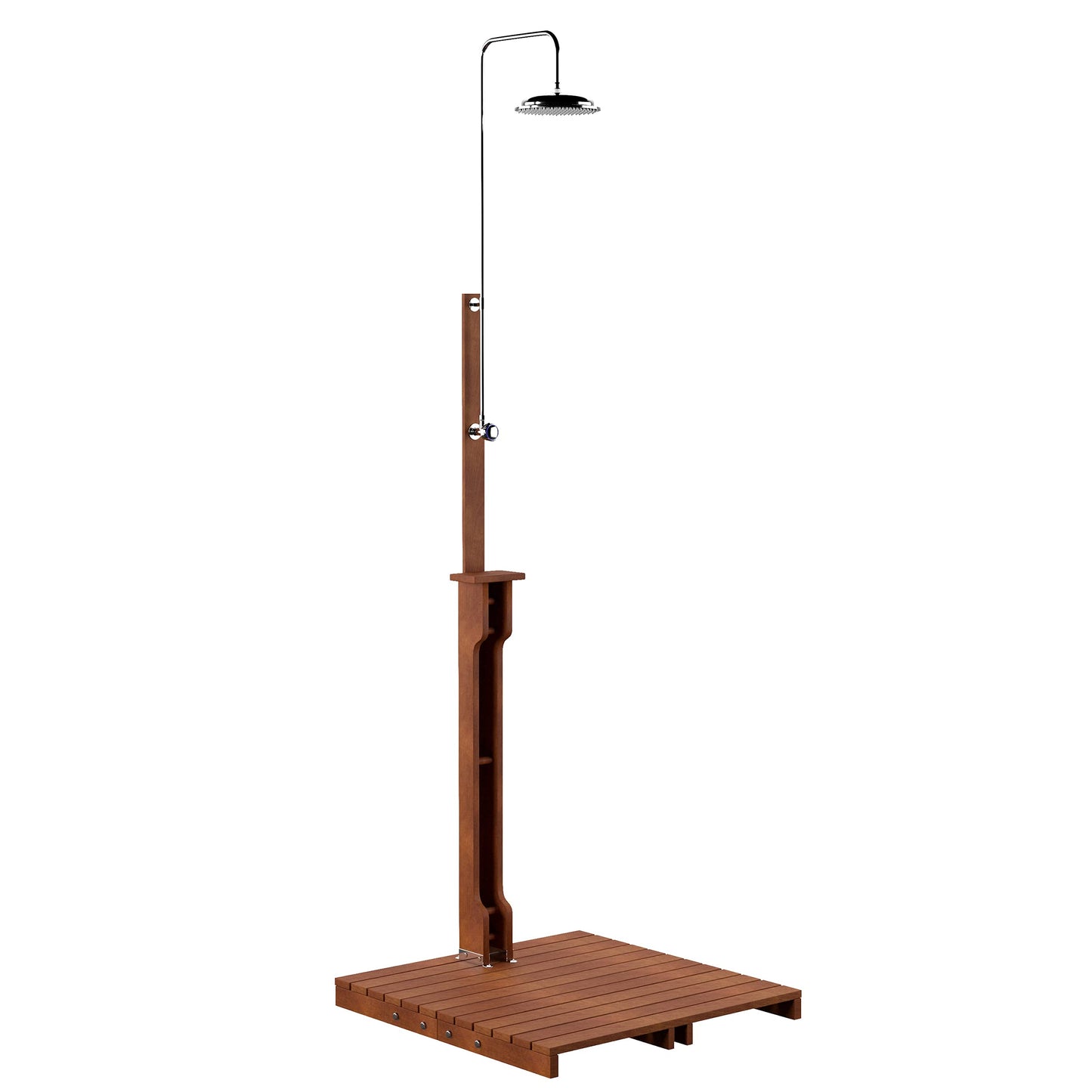 SEI Furniture Rain-Style Outdoor Shower, Oiled Eucalyptus - Natural