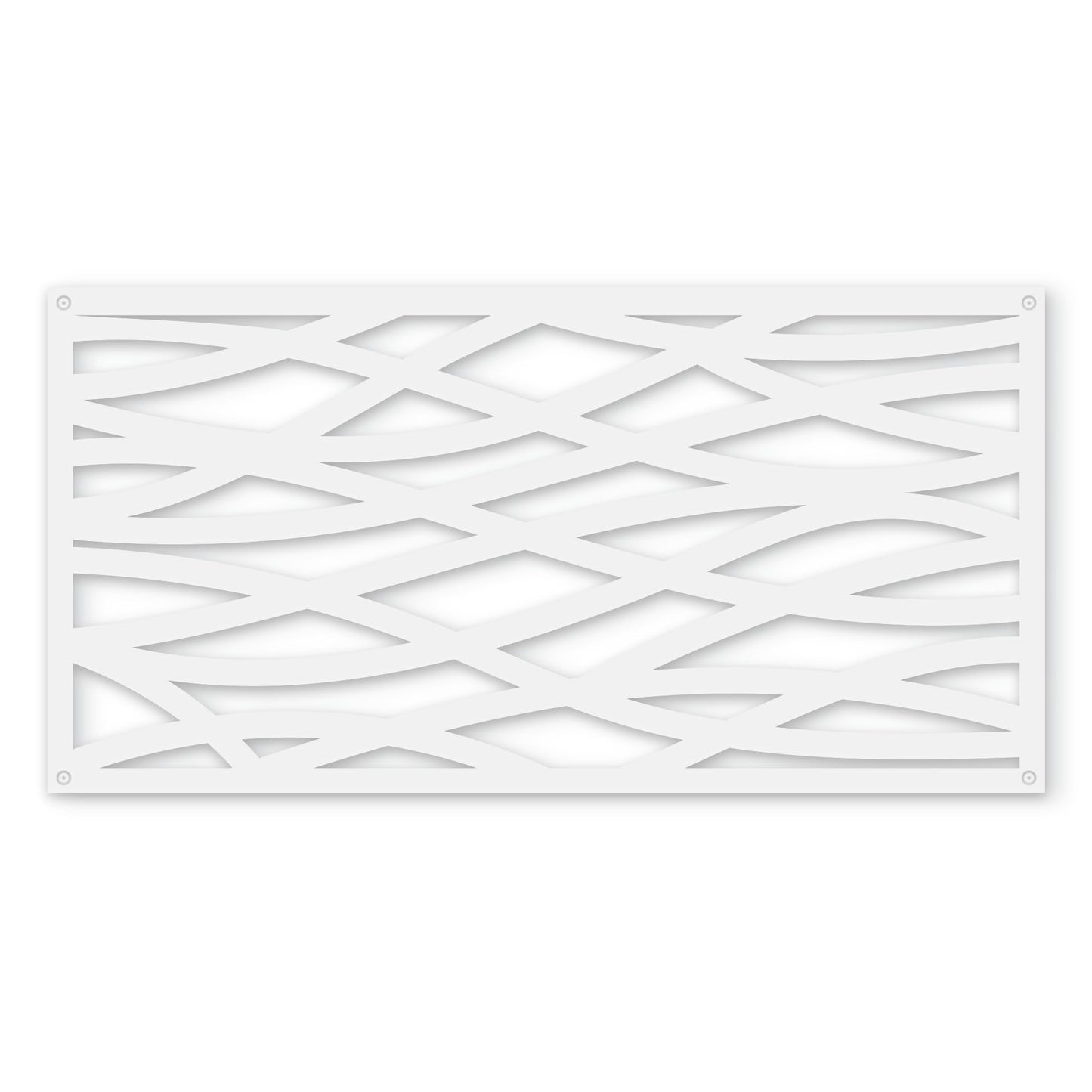 GRID AXCENTS Wave Decorative Lattice, Privacy Screen, Deck Skirting, Multi-use Panel (2 ft. x 4 ft., White, 1)