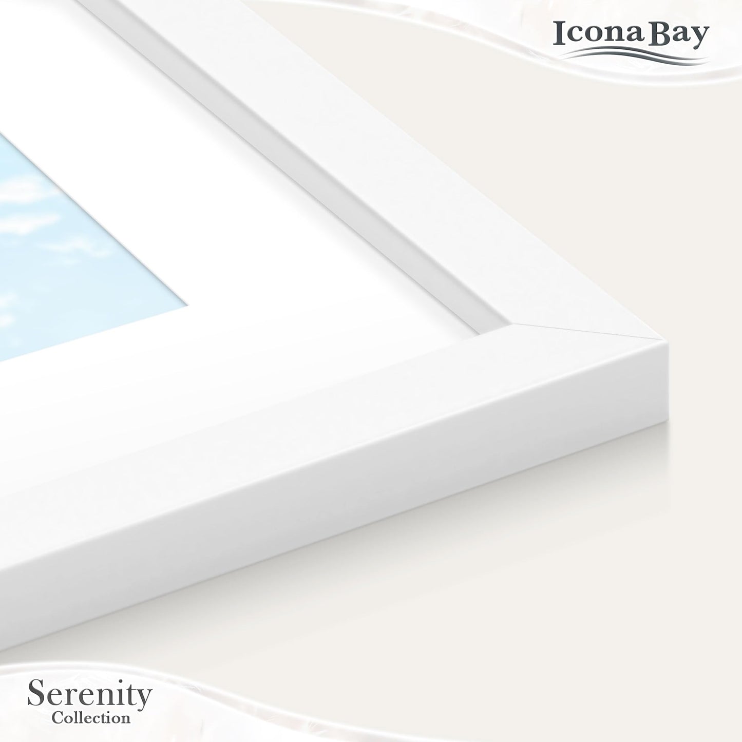 Icona Bay 4x6 Picture Frames w/Removable Mat for 3x5 Photos (White, 6 Pack), Sleek Modern Style Frames, Table Top or Wall Mount, Serenity Collection