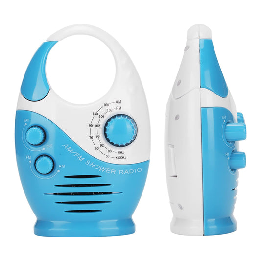 Shower Radio Am Fm,Waterproof Radio for AM FM Portable Radio Portable Hook Type Waterproof Broadcast Music Shower Speaker Radio Blue