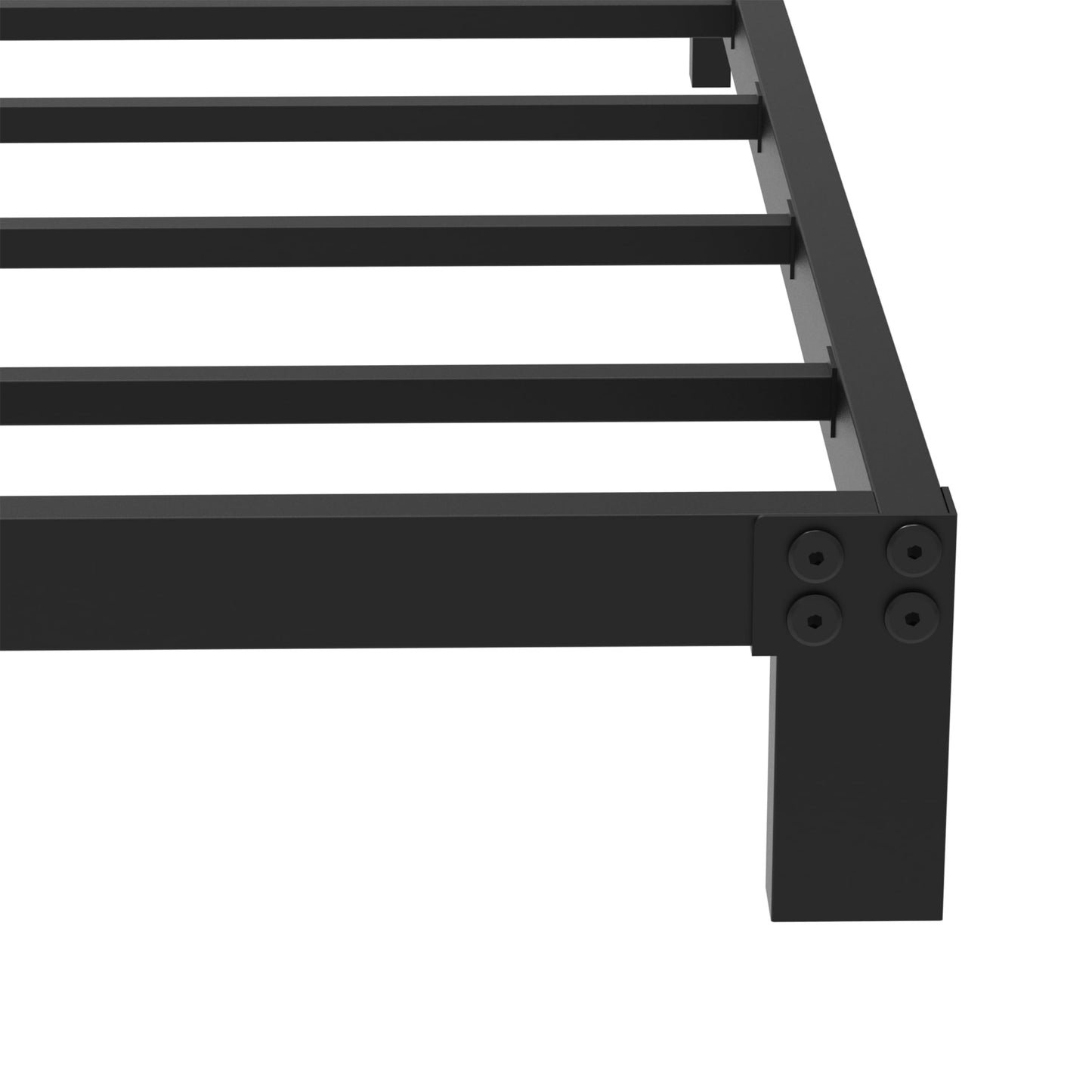 Vecilla Full Size Bed Frame 5 Inch Heavy Duty Metal Platform Low Profile Bed Frame No Box Spring Needed, Easy Assembly, Noise-Free, Black