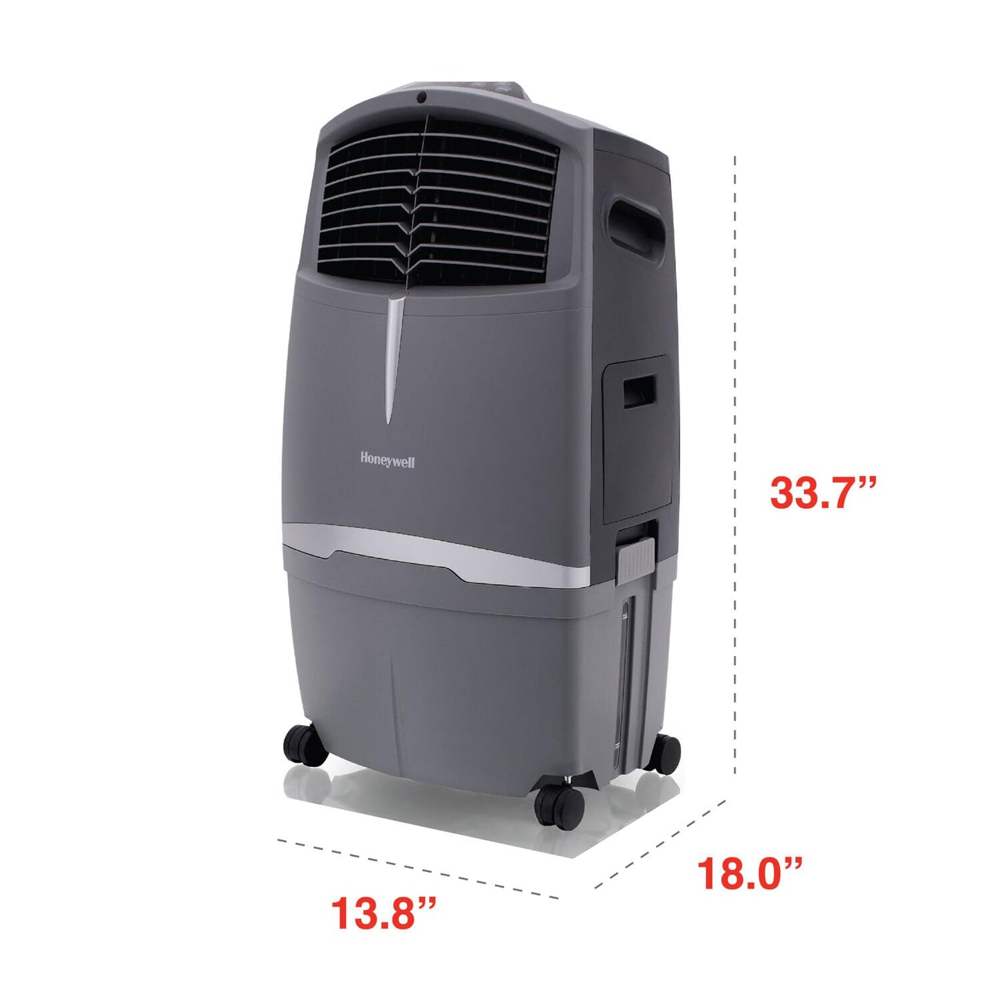 Honeywell 525 CFM Outdoor Portable Evaporative Swamp Cooler for BBQ Area, Patio, Garage, and Backyard, 115V, Evaporative Air Cooler with Fan and Remote Control, Gray