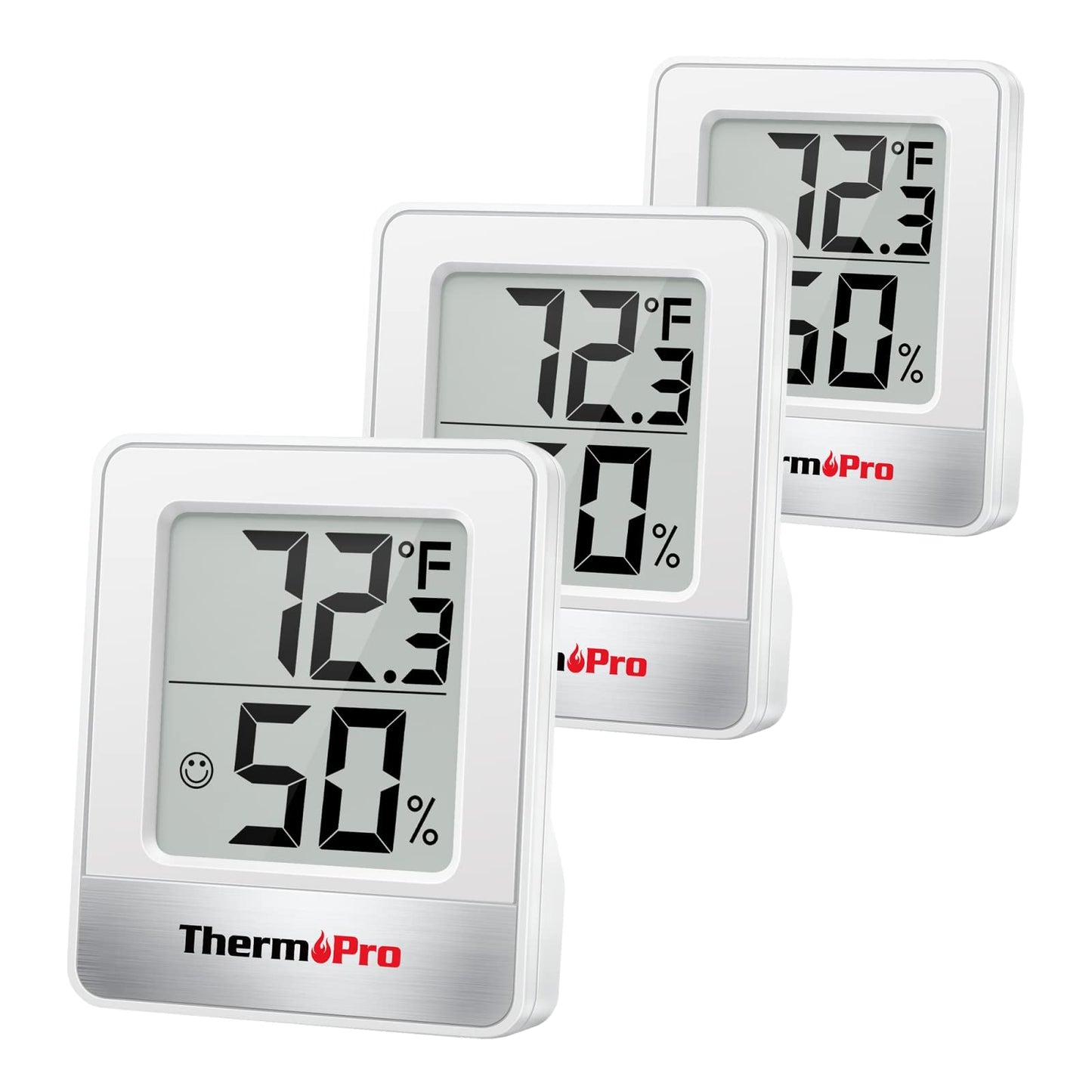 ThermoPro TP49 3 Pieces Digital Hygrometer Indoor Thermometer Humidity Meter Mini Hygrometer Thermometer with Temperature and Humidity Monitor Room Thermometer