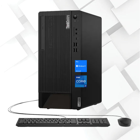 Lenovo ThinkCentre M90t Tower Desktop Computer, Intel Core i7-12700, 32GB DDR5 RAM, 1TB PCIe SSD, Wi-Fi 6, Type-C, HDMI, DP, Support 3-Monitor 4K, Wired Keyboard & Mouse, Windows 11 Pro, Black