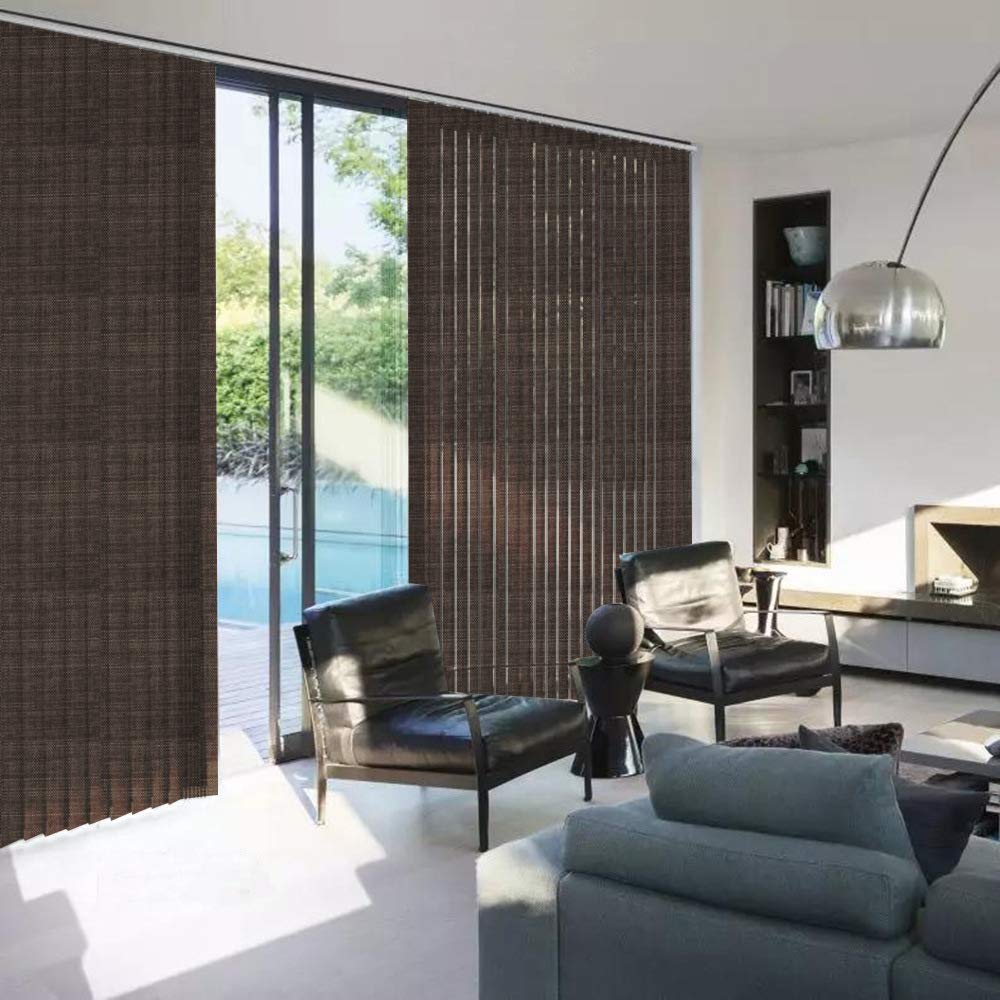100% Blackout Vertical Window Shades, 3.5inch Slat Fabric Thermal Insulated Energy Saving UV Protection Decoration Vertical Window Blinds