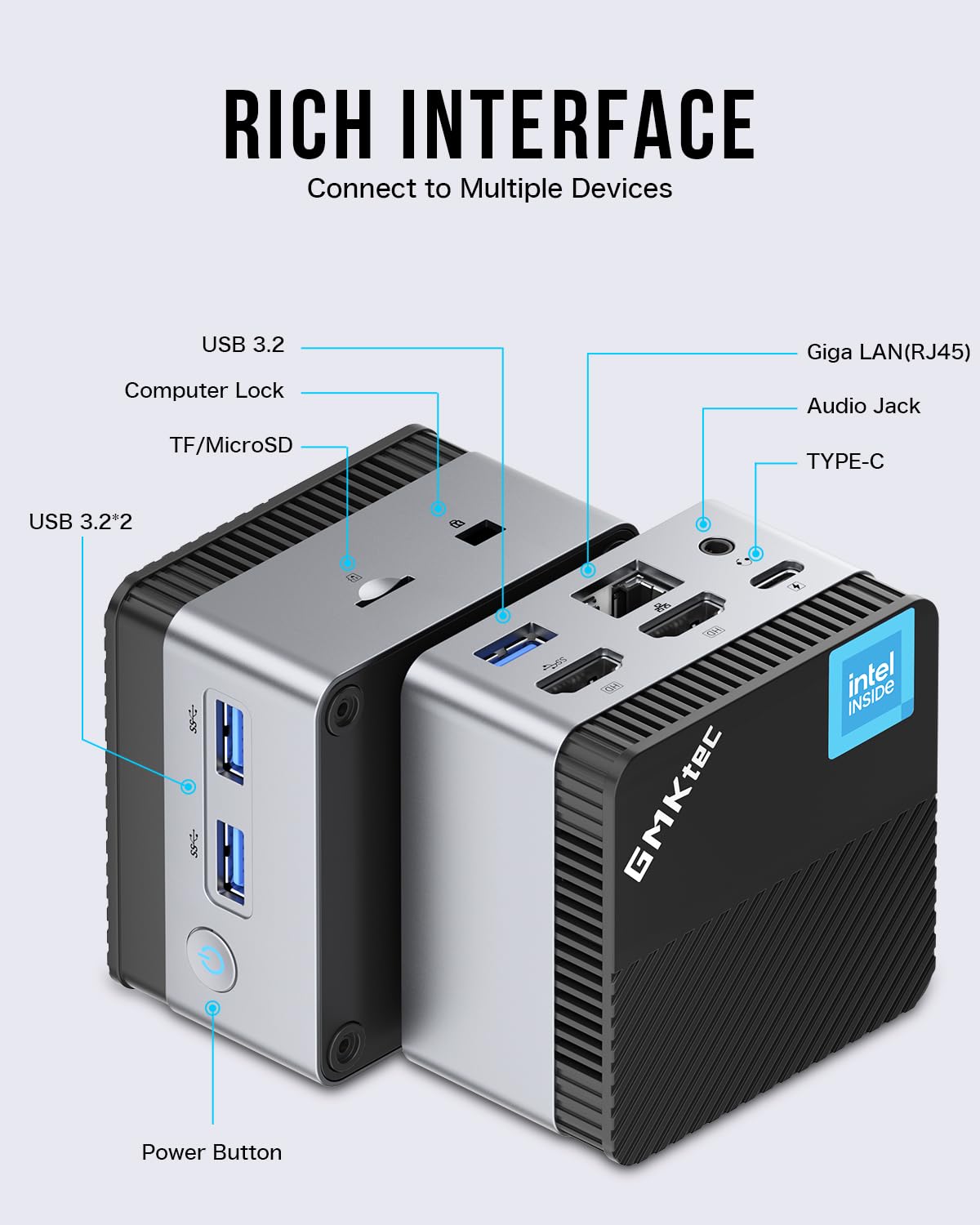 GMKtec Mini PC Windows 11 Pro Intel 11th Gen N5105, 10nm 8GB RAM 128GB SSD M.2 2242 Micro Desktop Computer with Dual HDMI 4K, Dual DDR4, Dual WiFi, Giga, BT4.2& Cooling Fans