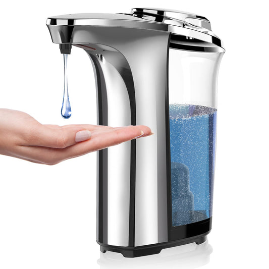 PZOTRUF Automatic Soap Dispenser, Touchless Dish Soap Dispenser 17oz/500ml with Infrared Sensor, 5 Adjustable Soap Levels, Liquid Hand Soap Dispenser