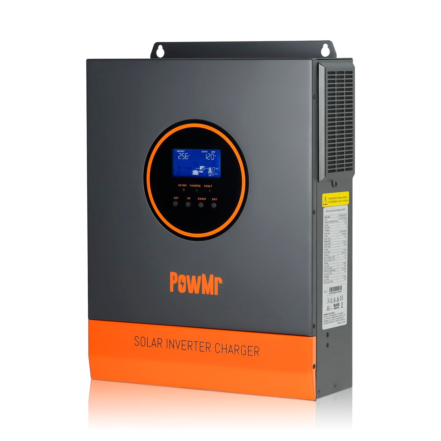 PowMr 3200W Solar Inverter, 24V DC to 120V AC with 60A MPPT Controller and 40A AC Charger Built-in, Pure Sine Wave Power Inverter 3200Watt, Max.PV Input 108V, Fit for Lithium Battery and Lead-Acid