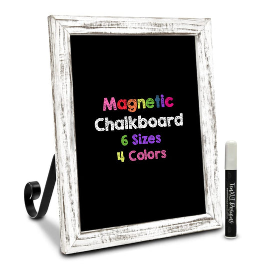 6 Sizes/4 Colors - Small Chalkboard Sign Menu Board for Kitchen, Chalk Board Sign Board with Stand, Hanging Magnetic Chalkboards, Standing Tabletop Chalkboard Sign for Countertop