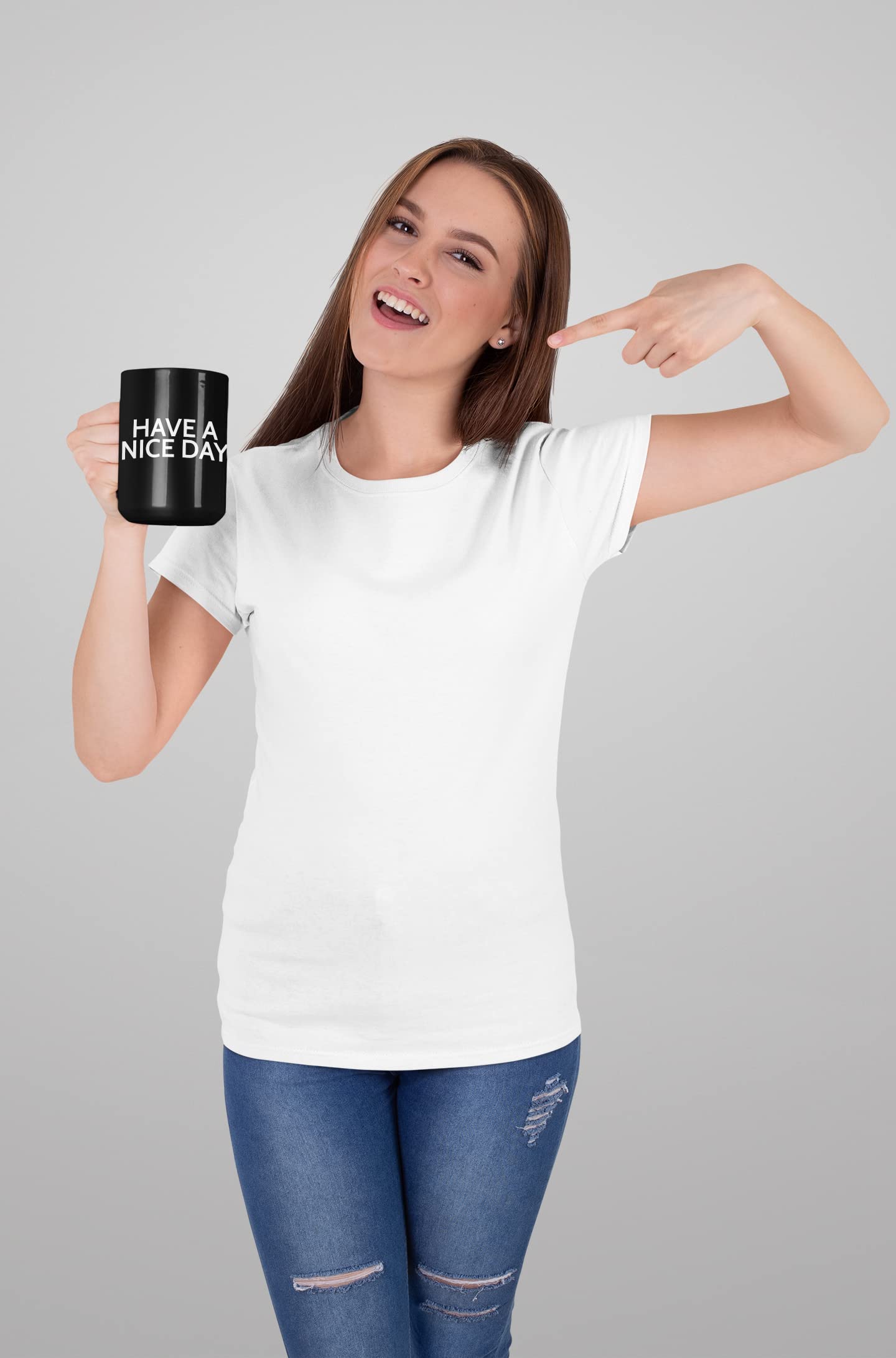 Funny Coffee Mug for Men and Women - Have A Nice Day Coffee Mug Middle Finger Bottom | Funny White Elephant Gifts for Adults - Novelty Coffee Mugs, Funny Mugs, Funny Coffee Cups Gag Gift (11 oz)