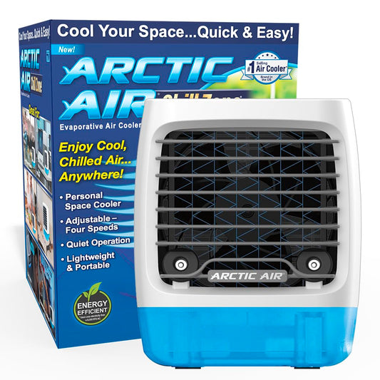 Arctic Air Chill Zone Evaporative Cooler with Hydro-Chill Technology, Portable Fan with 4 Adjustable Speeds, 8-Hour Cooling, Fan for Bedroom, Living Room, Basement, Office & More