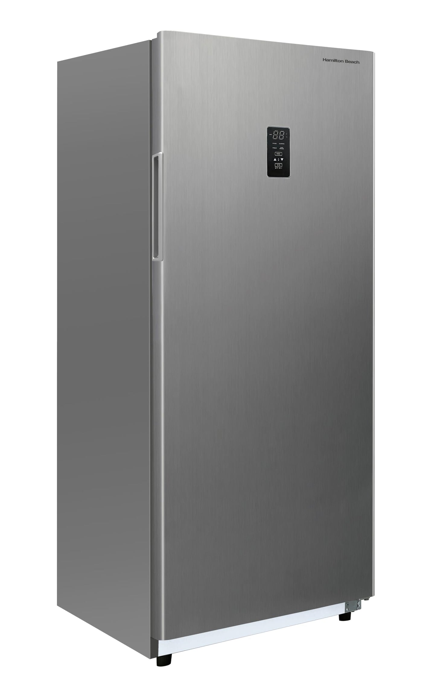 Hamilton Beach HBFRF1495 14 cu ft Upright Convertible Fridge/Freezer-Frost Free-Removable Glass Shelves-LED Interior Light, Stainless