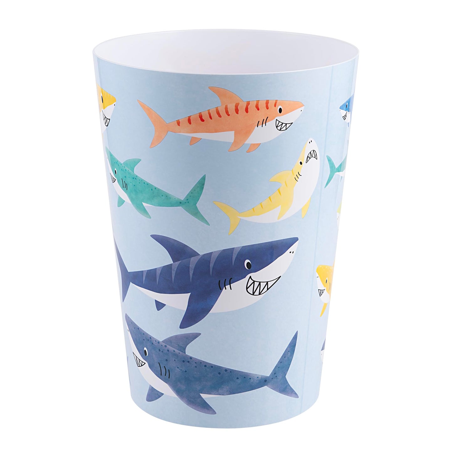 Allure Home Creation Colorful Shark Wastebasket-Compact Size-1.71 Gallons