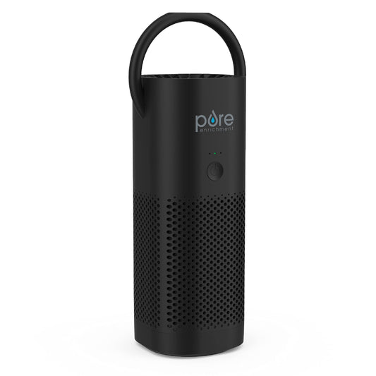 Pure Enrichment PureZone Mini Portable Air Purifier - Cordless True HEPA Filter Cleans Air & Eliminates 99.97% of Dust, Odors, & Allergens Close to You - Cars, School, & Office (Black)