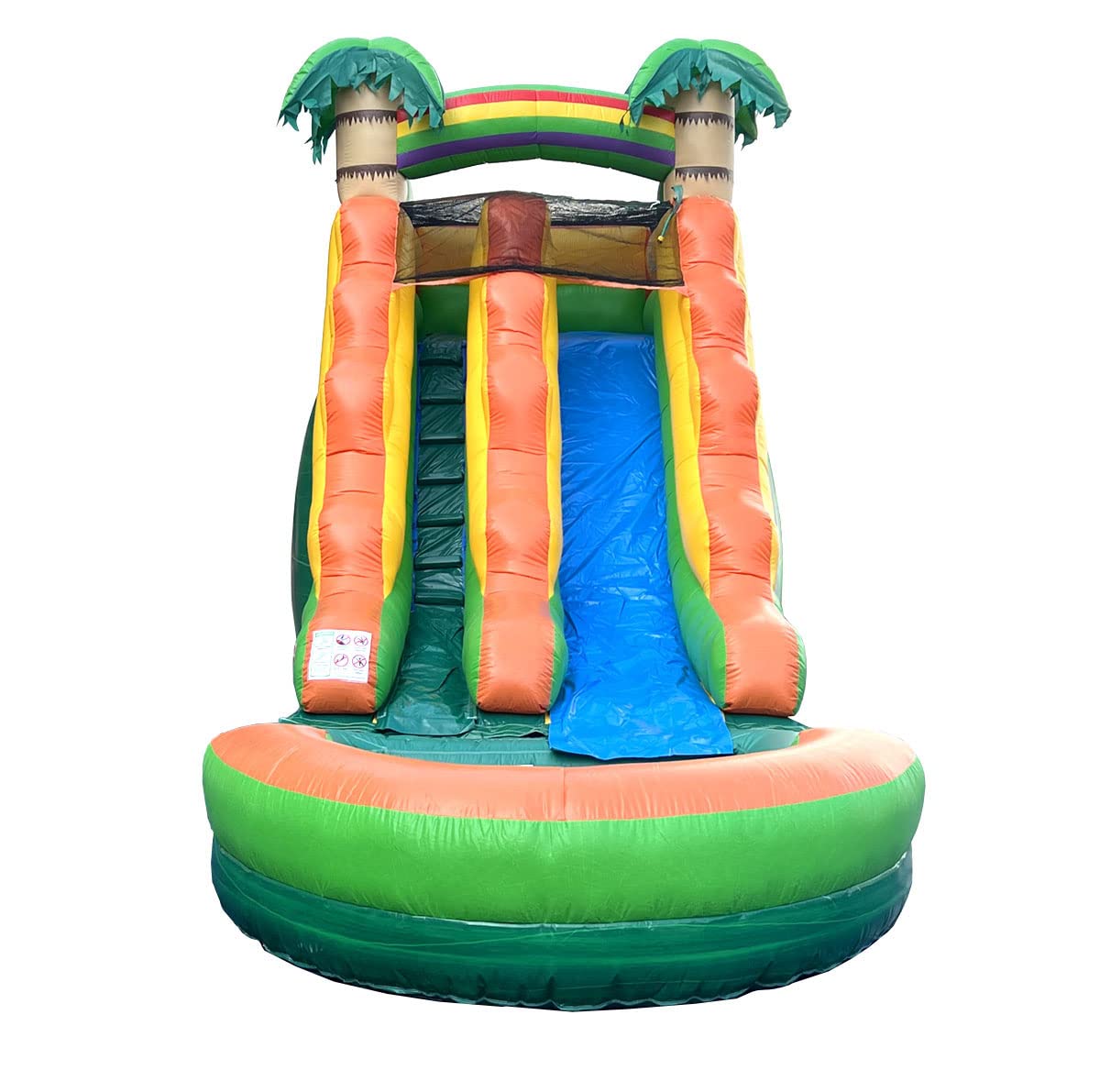 Inflatable Water Slides for Kids - Backyard Inflatable Water Slides with Splash Pool - Tropical Slide with Water Pool Complete with Blower, and Stakes - 25.5' x 9' - 15' Tall Slide