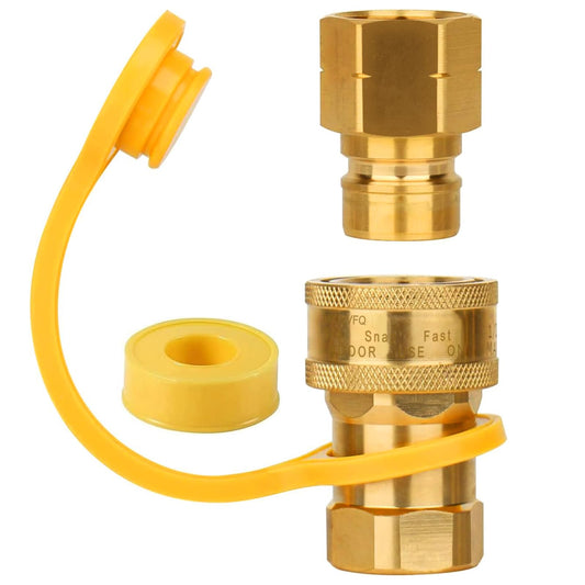 𝟑/𝟒" Natural Gas Quick Connect, Hose Quick Connect,Natural Gas Quick Connect Fittings, Propane Quick Connect Fittings,for Generator,Grills,Patio Heaters, and Other Gas-Powered Equipment,Pack of 3