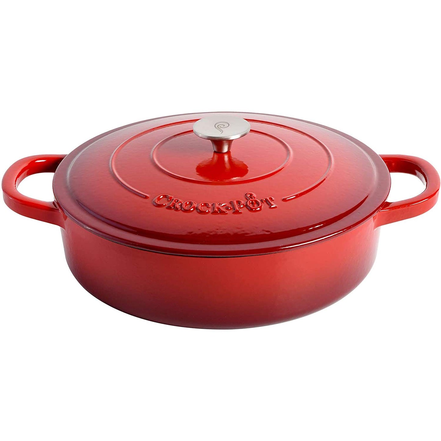 Crock-Pot Crock Pot Artisan Enameled Cast Iron Braiser W/Lid, 5 Quart, Scarlet Red