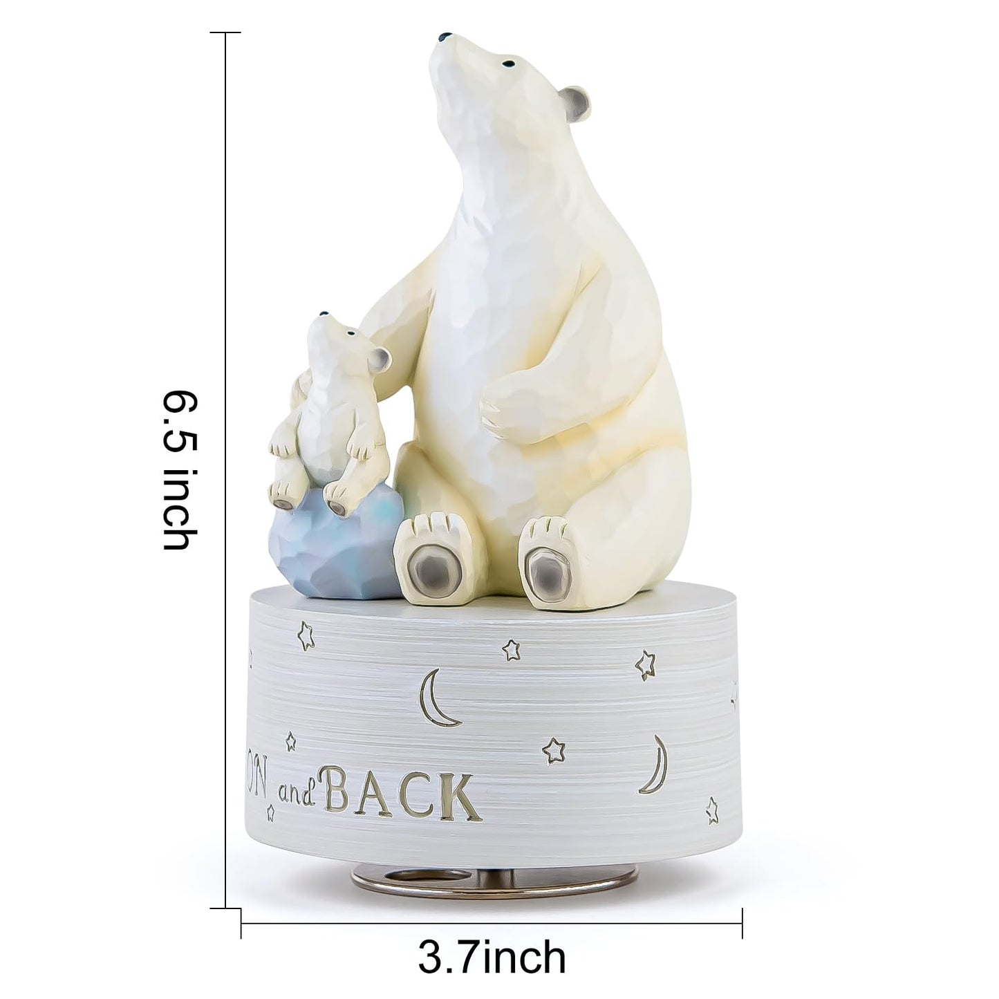 AIDLNS Polar Bear Music Box Figurine, Sculpted Hand-Painted Musical Figure Gifts, for Daughter Granddaughter Grandson Birthday Anniversary, Play You are My Sunshine