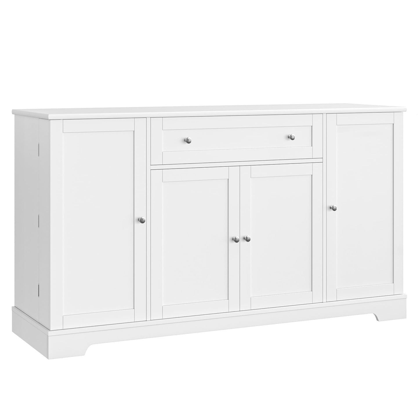 HITHOS 54" Buffet Cabinet with Storage, Modern Kitchen Buffet Sideboard with Drawer, Wood Coffee Bar Cabinet with Adjustable Shelves, Kitchen Storage Cabinet for Living Room, White