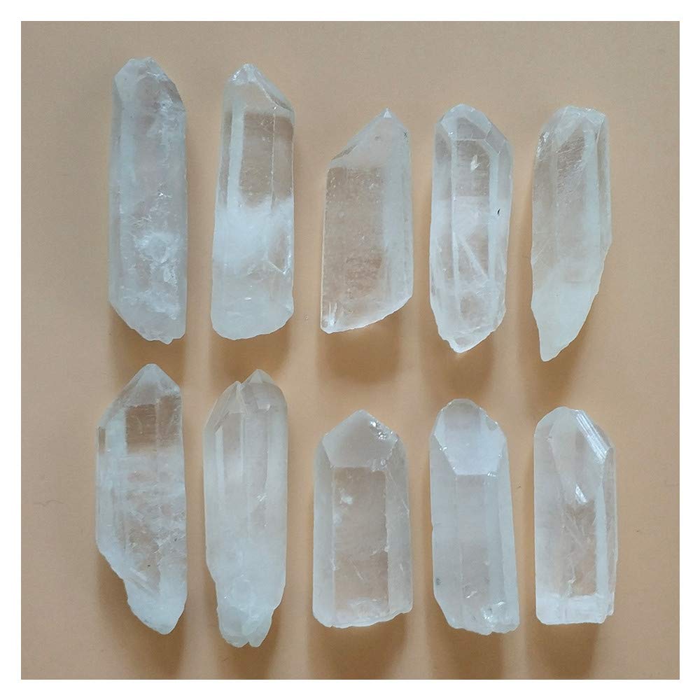 Colorsheng 10 Pcs Natural Rough Quartz Crystal Column Points Shards (1"- 2")