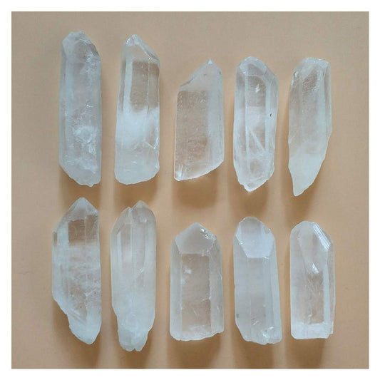 Colorsheng 10 Pcs Natural Rough Quartz Crystal Column Points Shards (1"- 2")