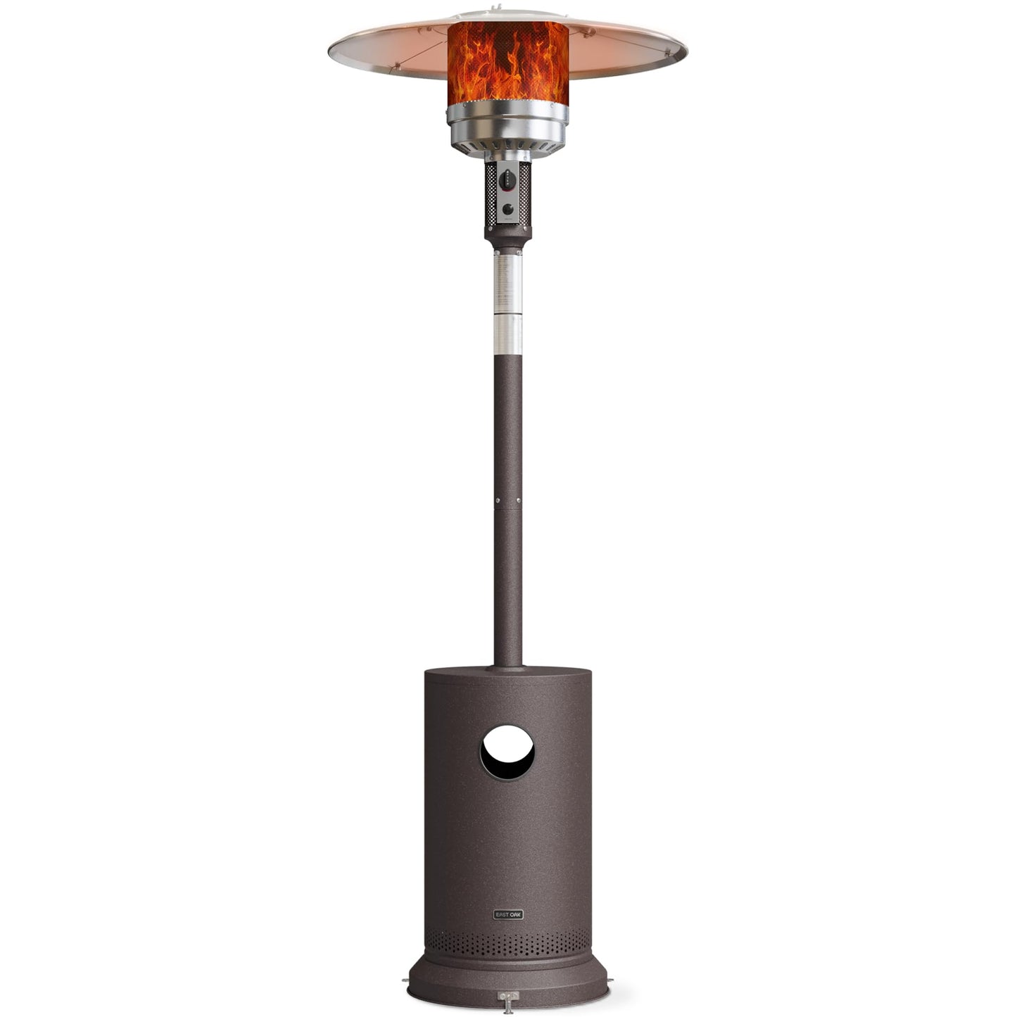 EAST OAK 48,000 BTU Patio Heater for Outdoor Use With Round Table Design, Double-Layer Stainless Steel Burner and Wheels, Outdoor Patio Heater for Home and Commercial, Coffee Bronze