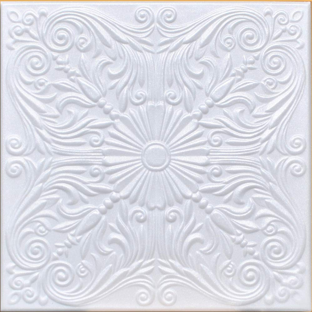 White Styrofoam Decorative Ceiling Tile Astana (Package of 8 Tiles) - Other Sellers call This Spanish Silver and R139