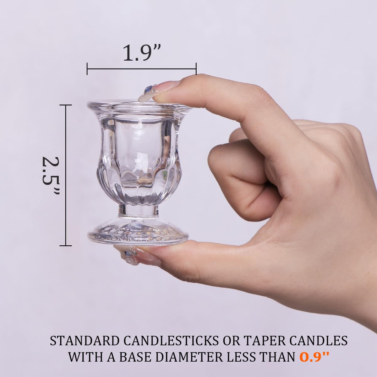 Letine Candlestick Holders Set of 12-2.5" H Taper Candle Holders Bulk - Clear Glass Candle Holder for Rustic Wedding Centerpiece Table Decorations,Valentines Day Decor