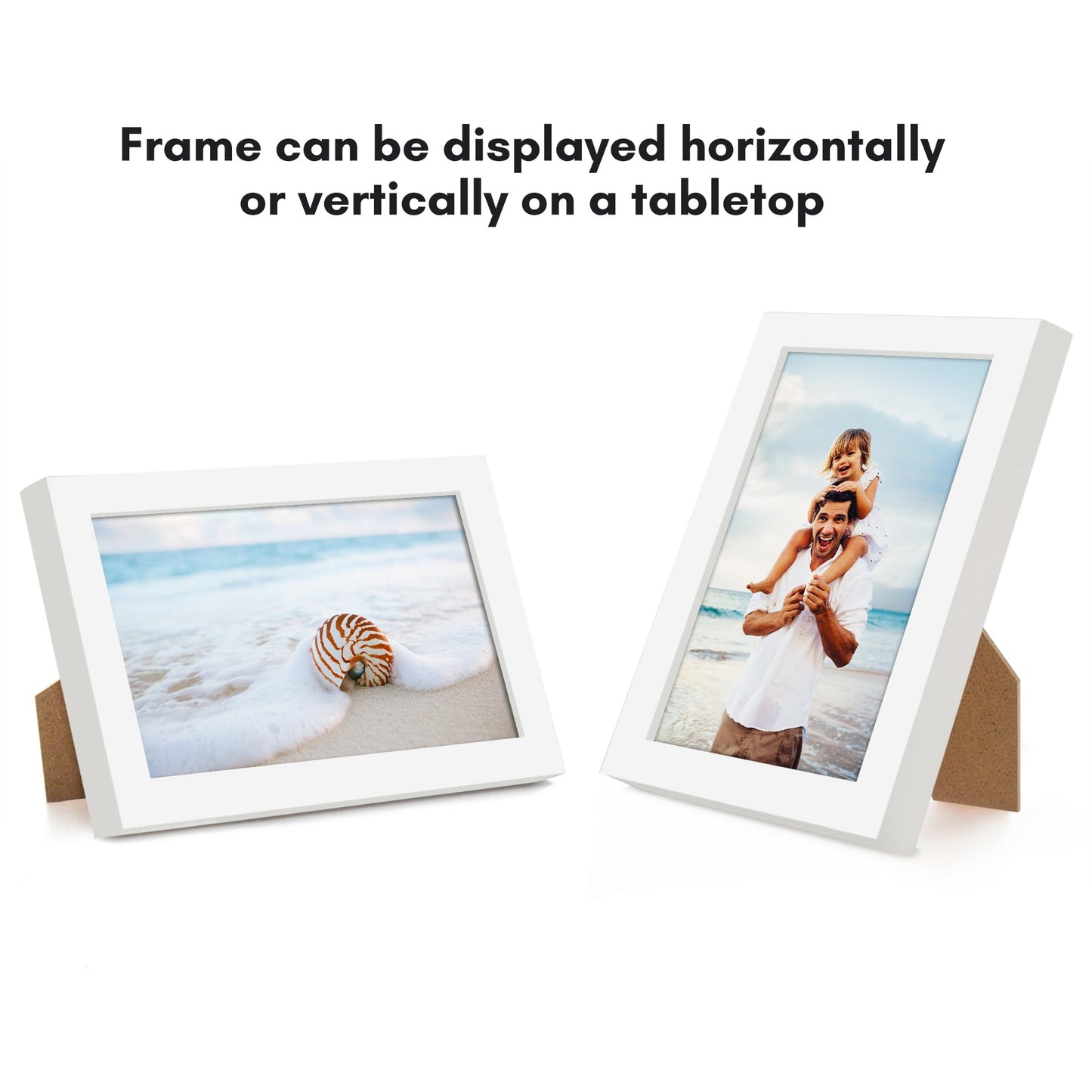 Americanflat 3x5 Picture Frame with Shatter-Resistant Glass - Streamline Collection - Thin Border Photo Frame for Wall and Tabletop Display - Hanging Hardware and Easel Back Included - White